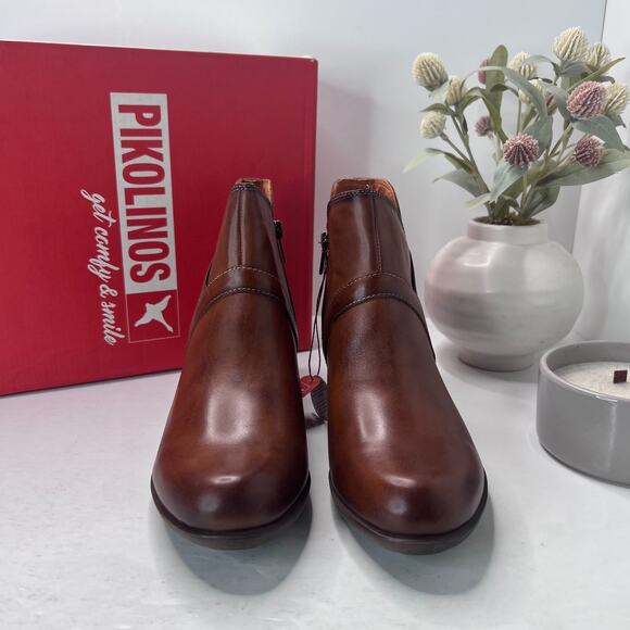 Pikolinos Rotterdam Leather Ankle Booties 902-8932 Brown Women 10.5/EU 41 NWB - Picture 3 of 11